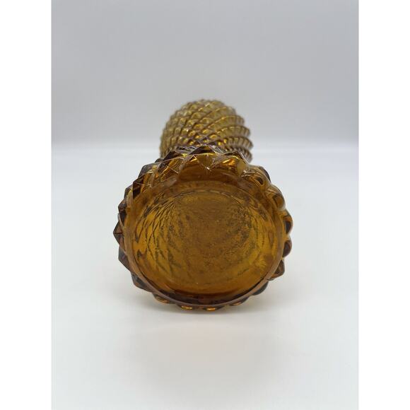 Vintage Amber Italian Empoli Hobnail Bottle Decanter 16” - Picture 2 of 2
